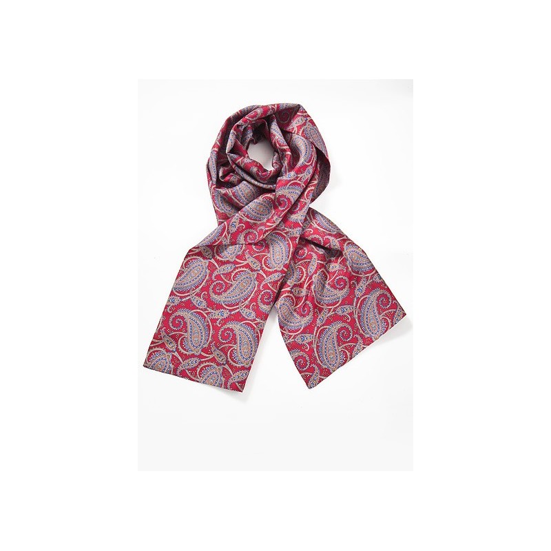 Mens Silk Scarf with Indian Paisley Print
