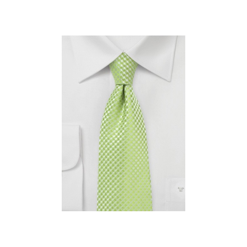 Textured Mens Tie in Green Glow