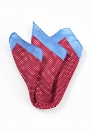 Italian Silk Pocket Square in Blue and Red