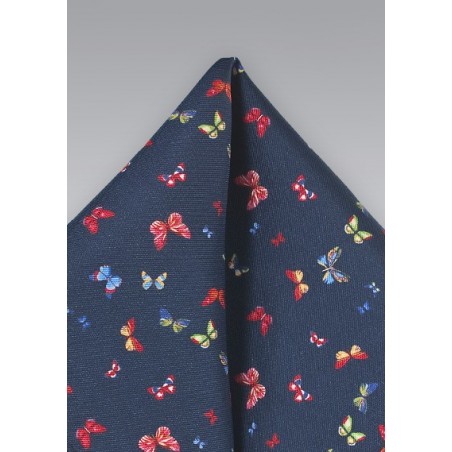 Fun Silk Pocket Square with Butterflies