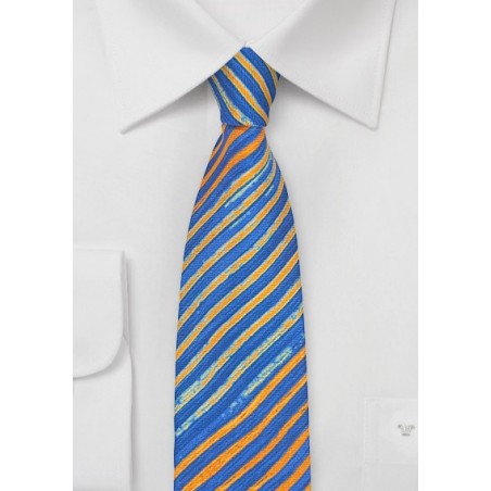 Tie Dye Stripes in Blue and Orange