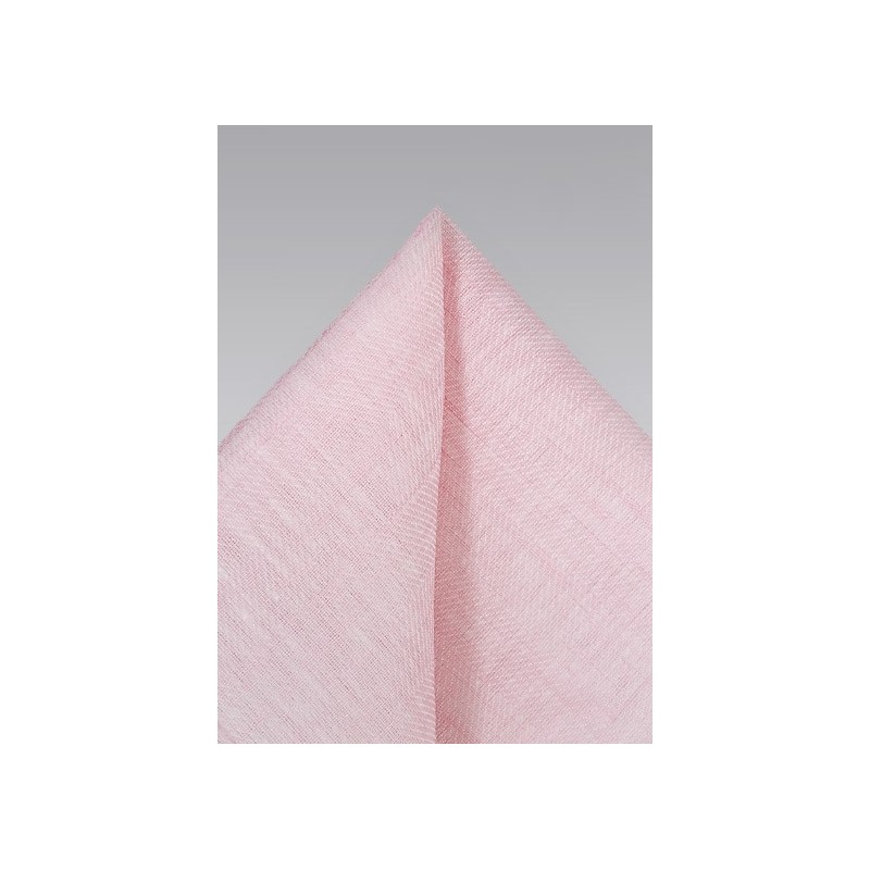 Petal Pink Linen Pocket Square