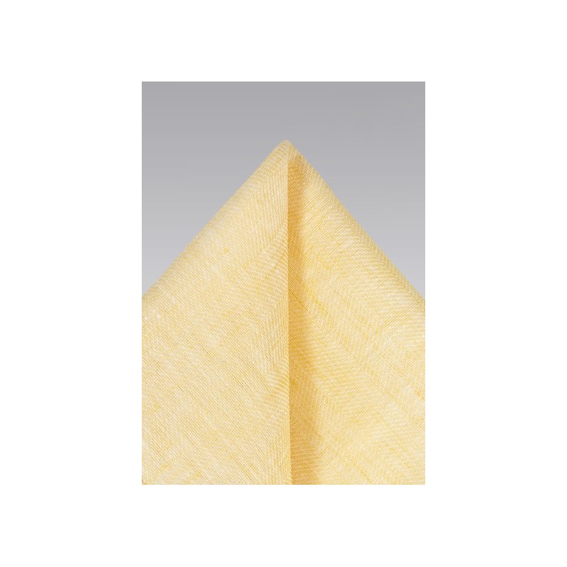 Linen Pocket Square in Yellow