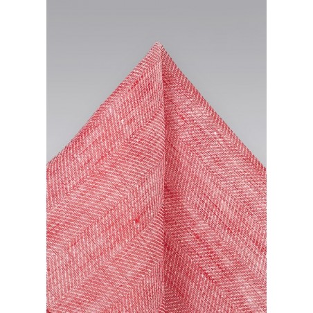 Linen Pocket Square in Red