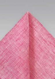 Azalea Pink Linen Pocket Square