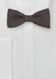 Dark Brown Glen Check Wool Bow Tie