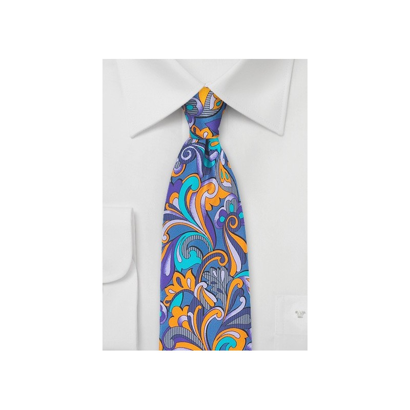 Bold Art Nouveau Print Silk Tie