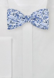 Light Blue Floral Bow Tie