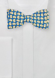 POP ART Paisley Bow Tie in Blue and Yellow