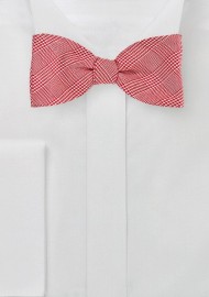 Red Glen Check Bow Tie