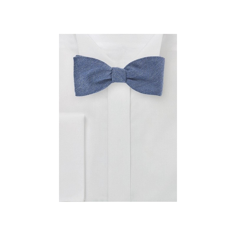 Wool Bow Tie in Light Denim Blue