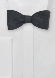 Charcoal Gray Wool Bow Tie