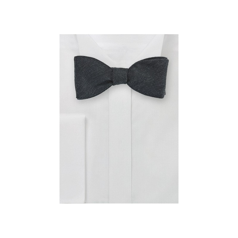 Charcoal Gray Wool Bow Tie