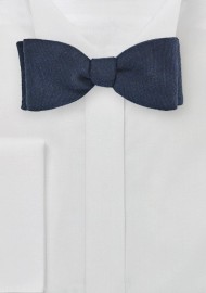 Midnight Blue Wool Bow Tie