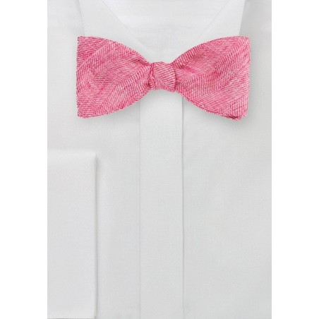 Linen Bow Tie in Azalea Pink