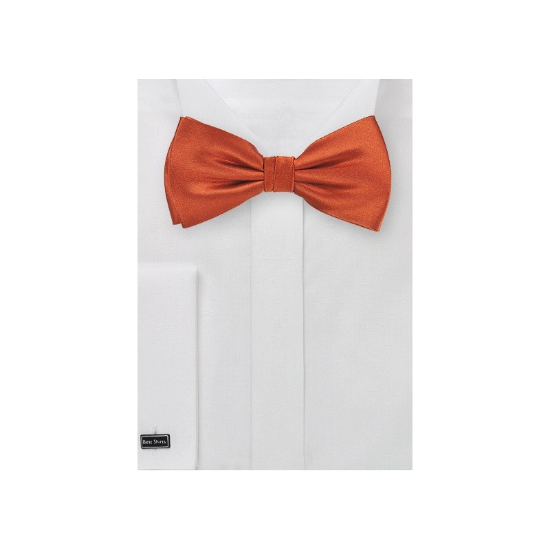 Dark Persimmon Orange Silk Bow Tie