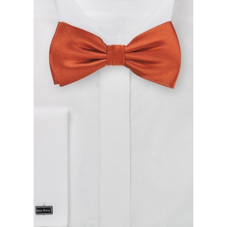 Dark Persimmon Orange Silk Bow Tie