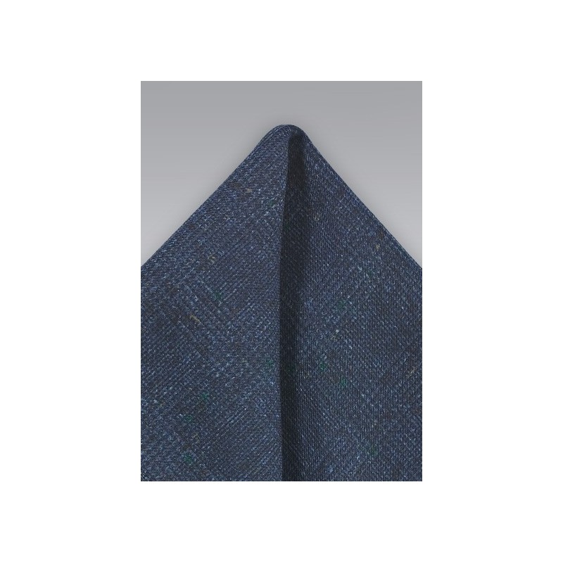 Glen Check Pocket Square in Blue and Teal