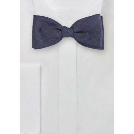 Dot Design Bow Tie in Navy and Red