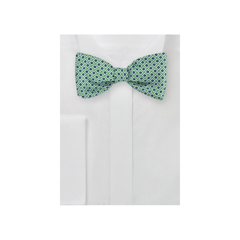 Vintage Check Bow Tie in Blue, Green, White