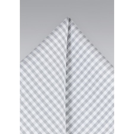 Silver and Gray Gingham Pocket Square
