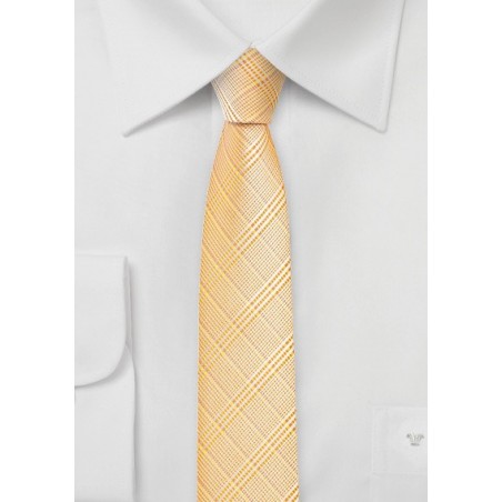 Trendy Skinny Tie in Golden Peach