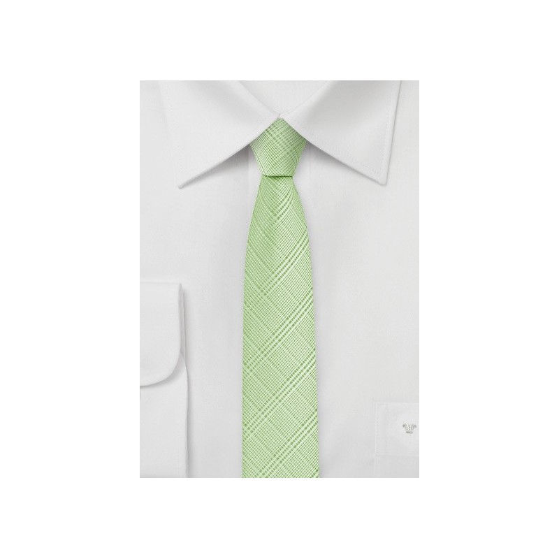 Skinny Plaid Tie in Sap Green