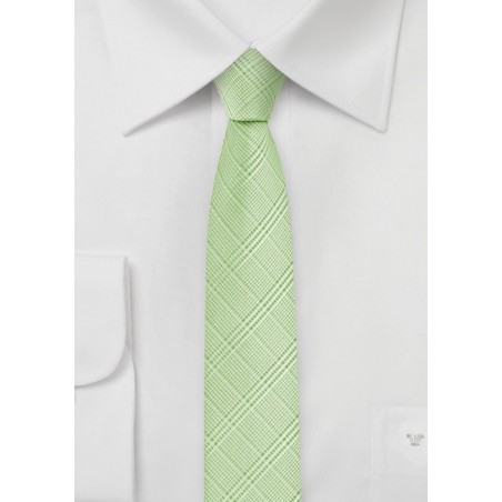 Skinny Plaid Tie in Sap Green