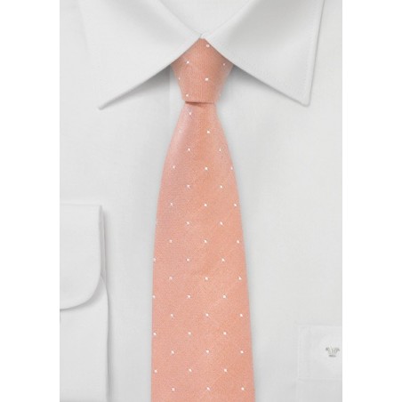 Dotted Tie in Peach Coral