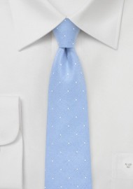 Summer Cotton Tie in Chambray Blue