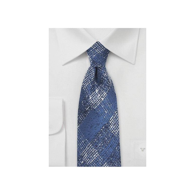 Vallarta Blue Plaid Tie in Wool and Silk