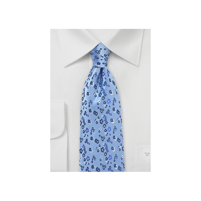 Light Blue Floral Designer Tie