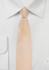 Skinny Plaid Tie in  Peach Parfait