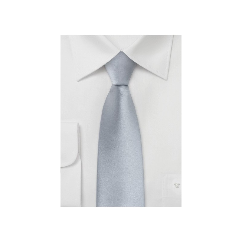 Silver Skinny Necktie