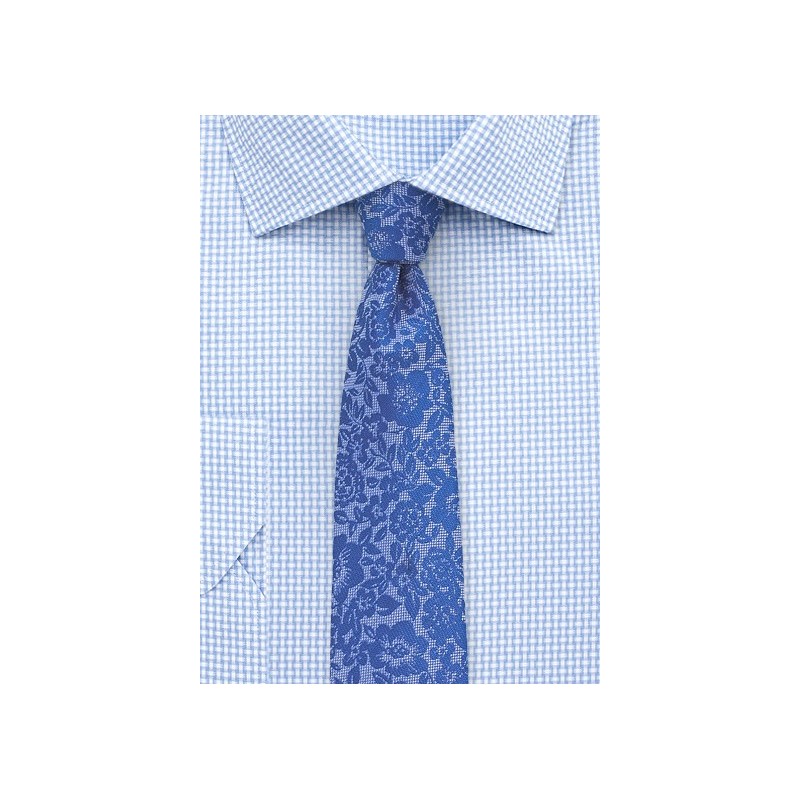 Floral Lace Tie in Blue