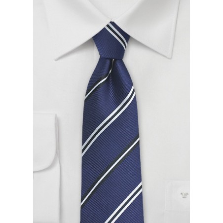 Repp Stripe Designer Tie in Deep Blue