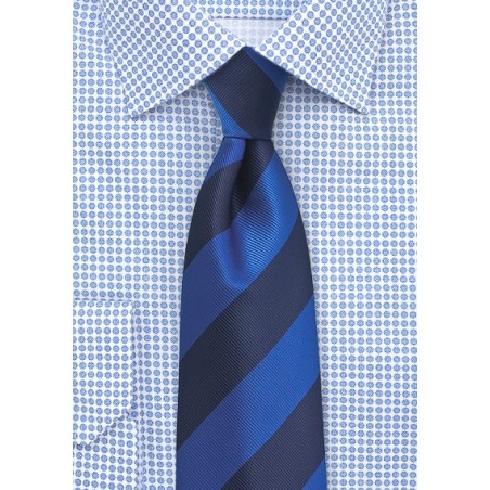 Bold Blue Repp Striped Tie