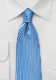 Ribbed Textured Silk Tie in Sky Blue