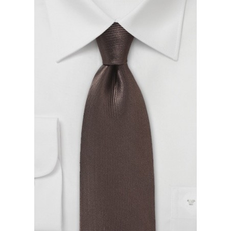 Textured Designer Silk Tie in Chocolate Brown