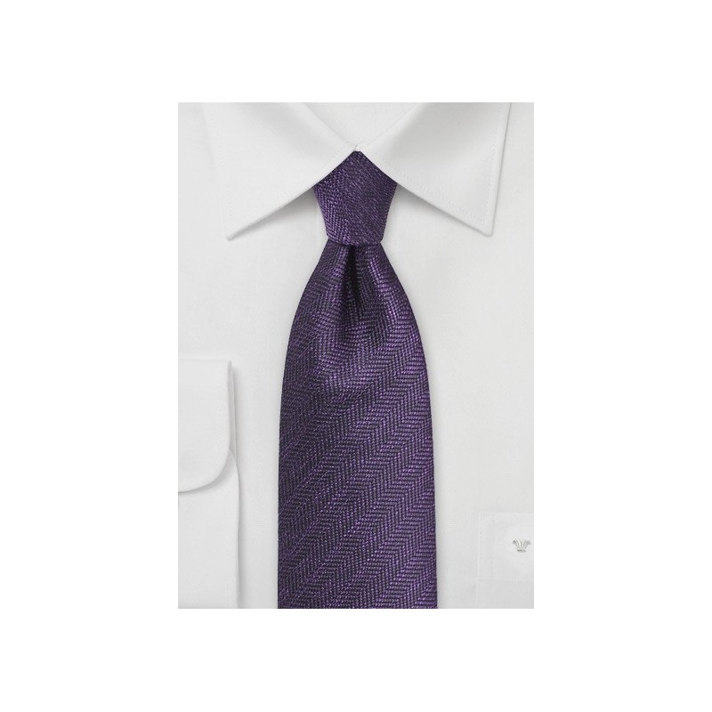 Herringbone Tie in Nightshade Purple