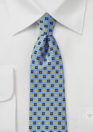 Marina Blue Floral Silk Tie