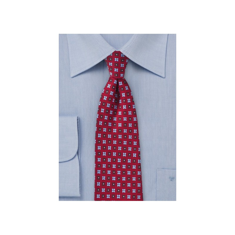 Cherry Red Floral Tie