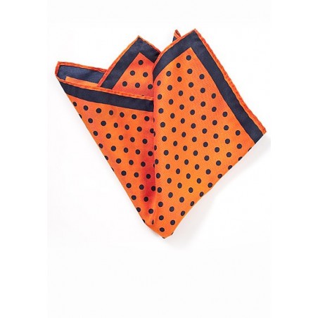 Bright Orange Polka Dot Pocket Square