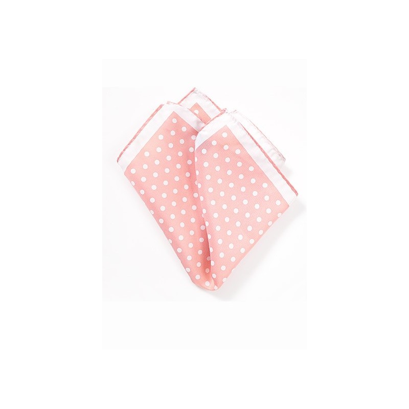 Pink and White Pocket Square