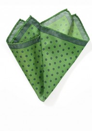 Green Pocket Square with Large Dots