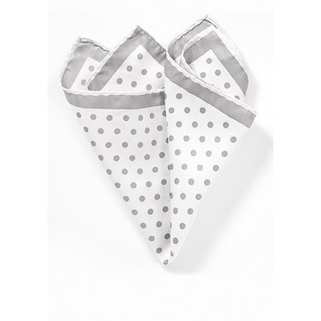 White Hanky with Silver Dots