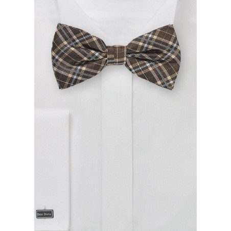 Autumn Plaid Bow Tie in Brown