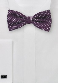 Eggplant Colored Pin Dot Bow Tie