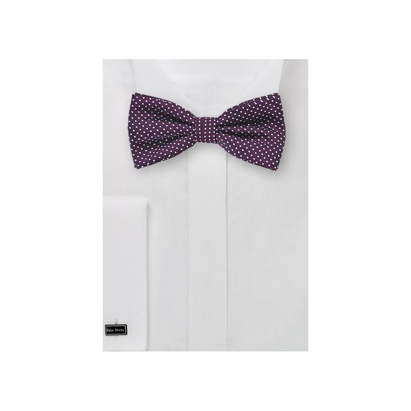 Eggplant Colored Pin Dot Bow Tie