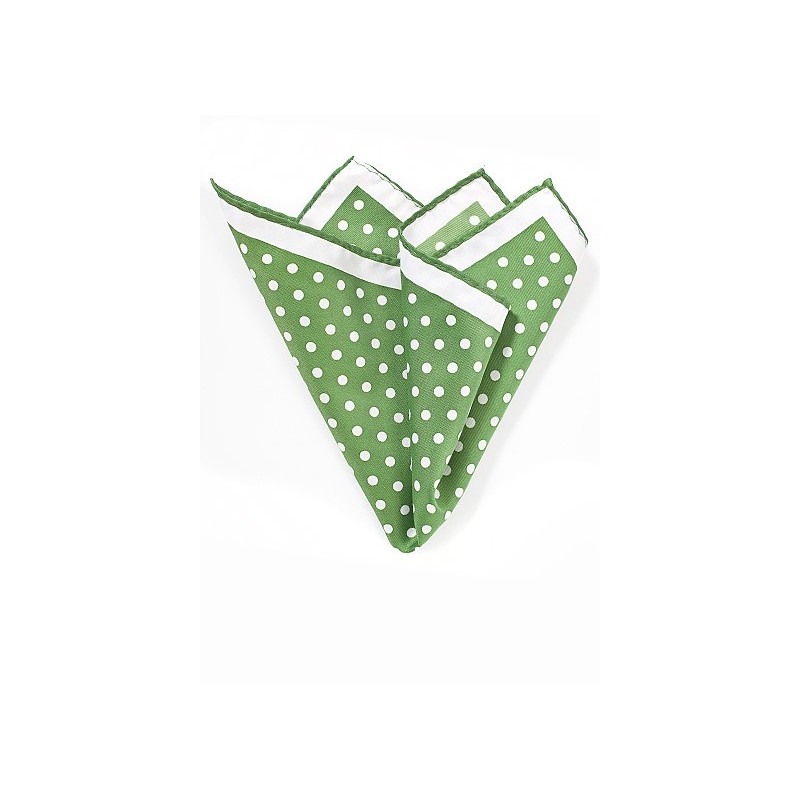 Grass Green Polka Dotted Pocket Square